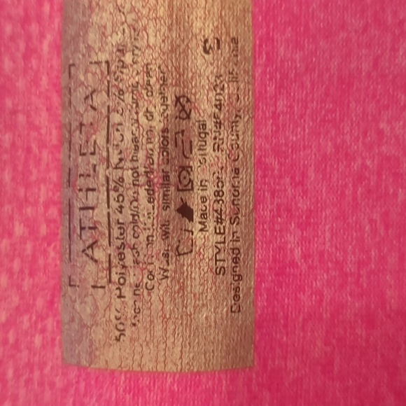 🌹3/15🌹ATHLETA Heathered Pink Stretchy Athletic Shirt with Gathers Front & Back - Picture 4 of 4